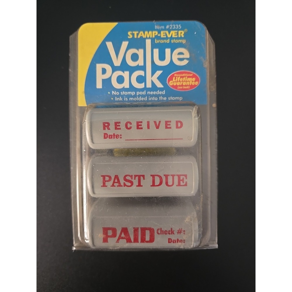 NEW‎ U.S. Stamp Ever Set Received Past Due Paid 3 pack